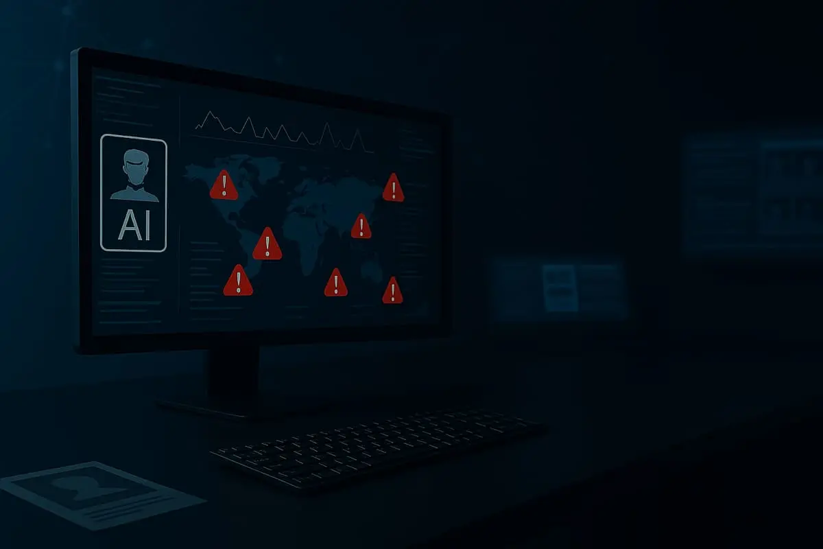 AI-powered content verification system analyzing digital assets for authenticity